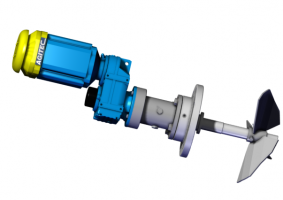 Lateral stirrer tank compact extension